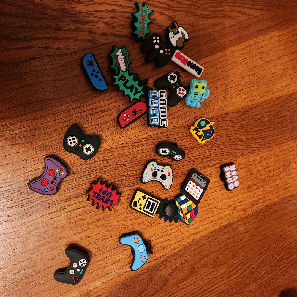 Colorful Gaming-Themed Shoe Charms Set 20 count